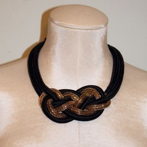 Black and Gold Rope Necklace